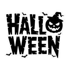 Happy Halloween with Pumpkin Text Design Graphic Vector , Halloween Celebration Vector Text