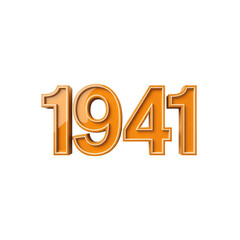 3D Render of the Year 1941 in Orange