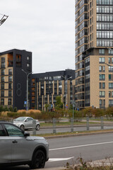 Obraz premium High-rise apartment buildings in a modern residential area showcasing urban living and real estate opportunities
