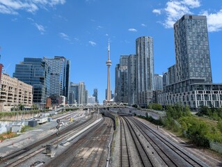 Fototapeta premium Overview of Downtown Toronto, Canada - August 2025
