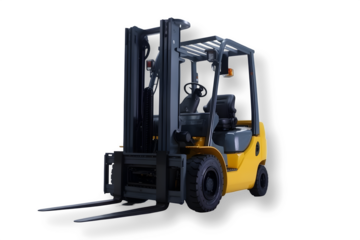 A fork lift truck isolated on transparent background.