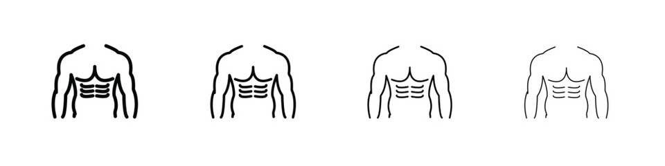 Male torso icons. line strokes simple icons