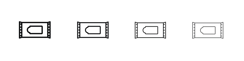 Makeup remover wipes icons. line strokes simple icons