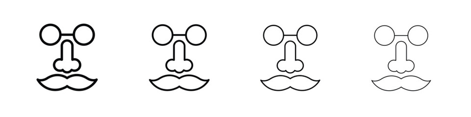 Joke day icons. line strokes simple icons