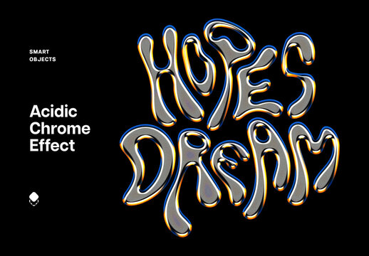 Acidic Oily Chrome Effect Mockup