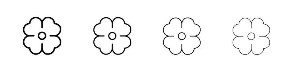 Four leaf clover icons. line strokes simple icons