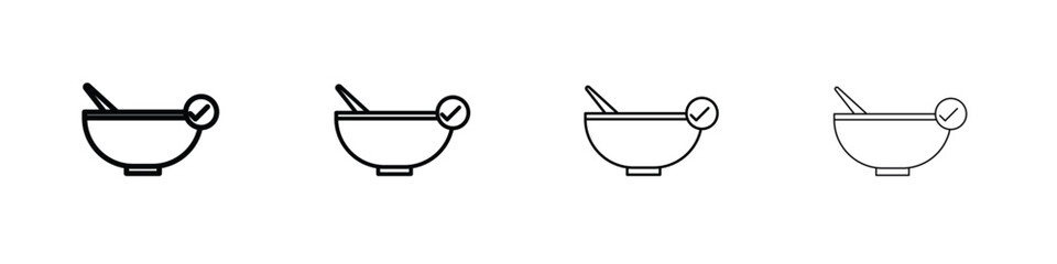 Food safety icons. line strokes simple icons