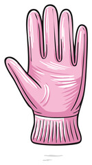 Obraz premium Hand drawn illustration of a pink rubber glove for cleaning and hygiene
