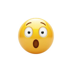 A surprised yellow emoji with wide eyes and an open mouth on a black background is displayed here