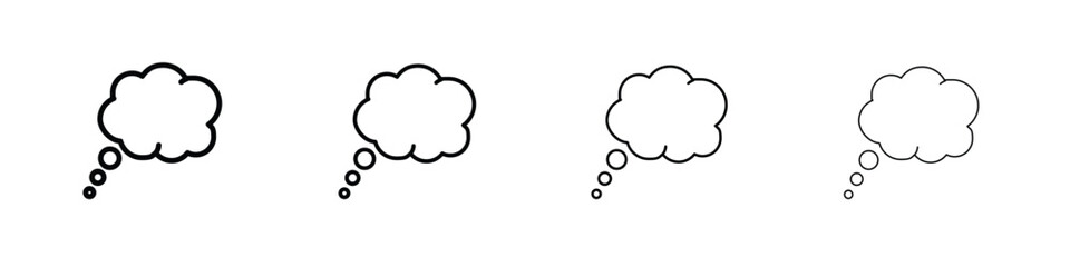 Dream cloud icons. line strokes simple icons