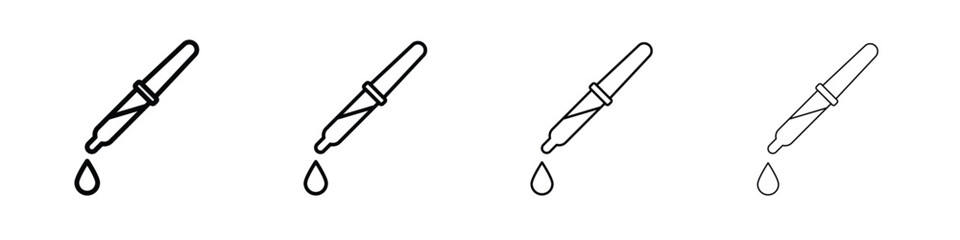 Dropper pipette icons. line strokes simple icons