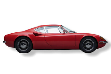 The red sports car isolated on transparent background.