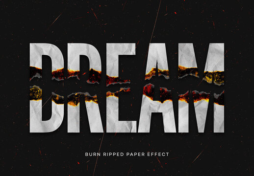 Burn Torn Paper Effect Mockup