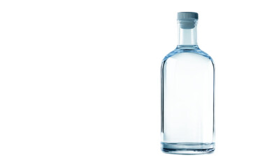 Bottle of vodka or gin on white background,png