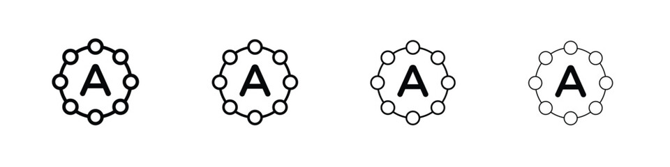 Antioxidant icons. line strokes simple icons