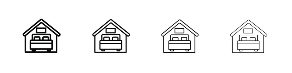 Accomodation icons. line strokes simple icons