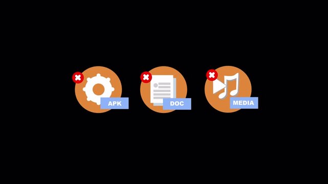 Broken Files to Trash &mdash; Corrupted Data Deletion, Seamless Loop, Alpha Channel