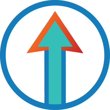 Vector icon of a up arraw in a circle
