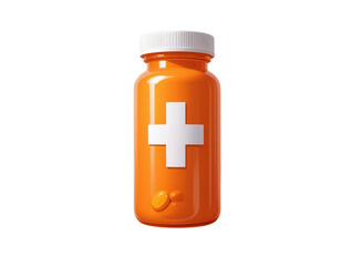 Fototapeta premium medicine bottle with pills on Transparent Background