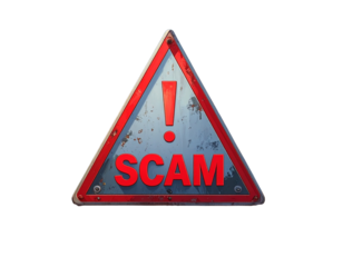 scam alert sign on Transparent Background5