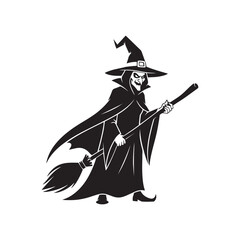 Standing Witch Silhouette