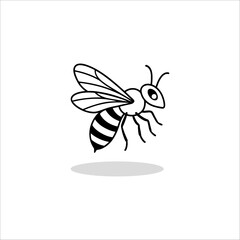 Stylized line drawing drone bee	