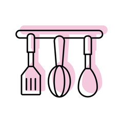 Spatula  color shadow thinline icon , vector, pixel perfect, illustrator file
