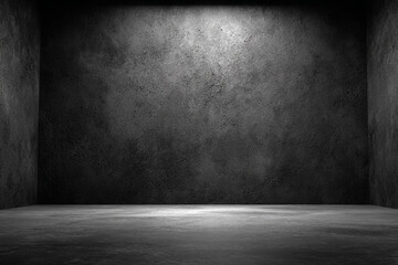 Dark room with spotlight concrete wall and floor empty space