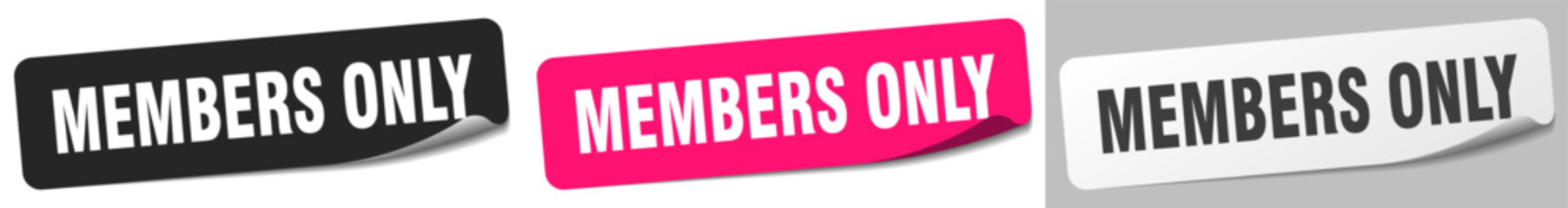 members only sticker. members only sticker set on white background