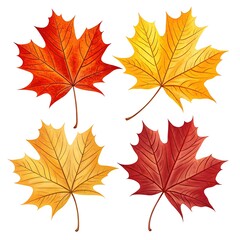 set of autumn leaves