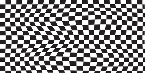 Fototapeta premium Checkerboard black and white seamless pattern. Background vector illustration.