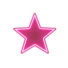 Glowing Pink Neon Star Vector Illustration for Website Design and Digital Marketing Projects