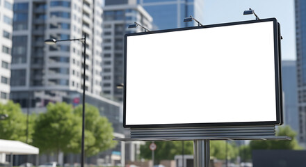 Fototapeta premium Blank Billboard Mockup in City Setting for Advertising