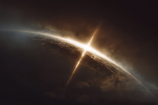 Megastructure partially eclipsing a star in deep space showcases extraordinary cosmic phenomena and hints at potential extraterrestrial engineering concepts