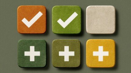 Obraz premium A set of four different colored buttons arranged neatly to showcase variety and options for interactive design elements