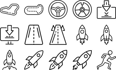 Obraz premium Set of Speed Icons on White Background