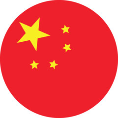 Chinese flags set in square, heart, circle and waving formats designs element. Vector UI, logo, app flag design.