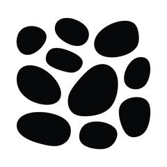 Abstract pattern of irregular black shapes on a white background