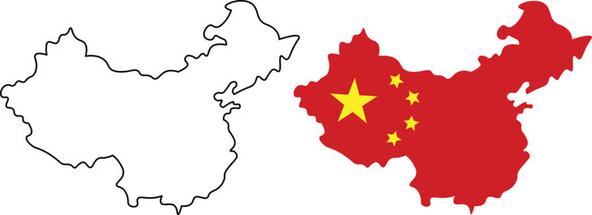Naklejka premium China map icon collection, China map vector set. 