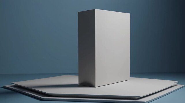 Contemporary Minimal Display Pedestal for Merchandise Exhibition on Azure