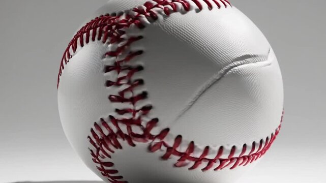 Baseball Positioned on Pure White Background with Clipping Path for Easy Isolation