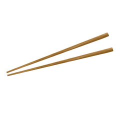 Wooden chopsticks resting on white ceramic holder with green accent flat minimal vector illustration