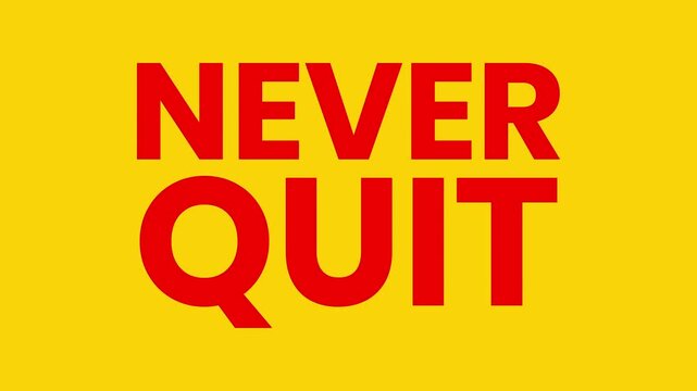  Never quit blinking text animation on yellow background in 4K
