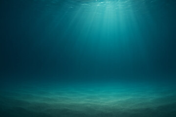 Mysteries of the Deep: An ethereal perspective reveals the heart of the ocean, where light dances through the blue water. Revealing the beautiful depth of the ocean. 