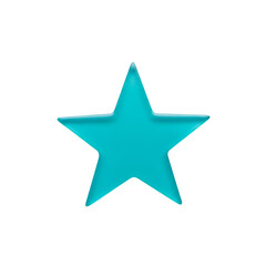 Obraz premium Turquoise Blue Star Icon Isolated on White Background for Business and Design Projects