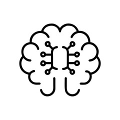 AI Brain Icon Illustration Representing Artificial Intelligence and Mind