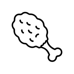 Fried Chicken Icon for Food, Fast Food, Restaurant and Cuisine Design