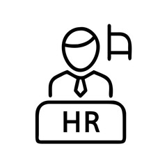 HR Icon for Human Resources, Management, Teamwork and Employee Support