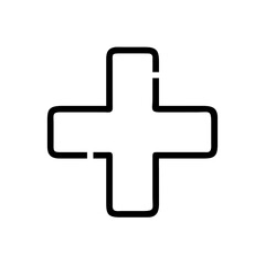 Red Medical Cross Icon for Healthcare and Emergency Services