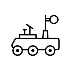 Mars Rover Icon Vector Illustration for Space Exploration and Robotics